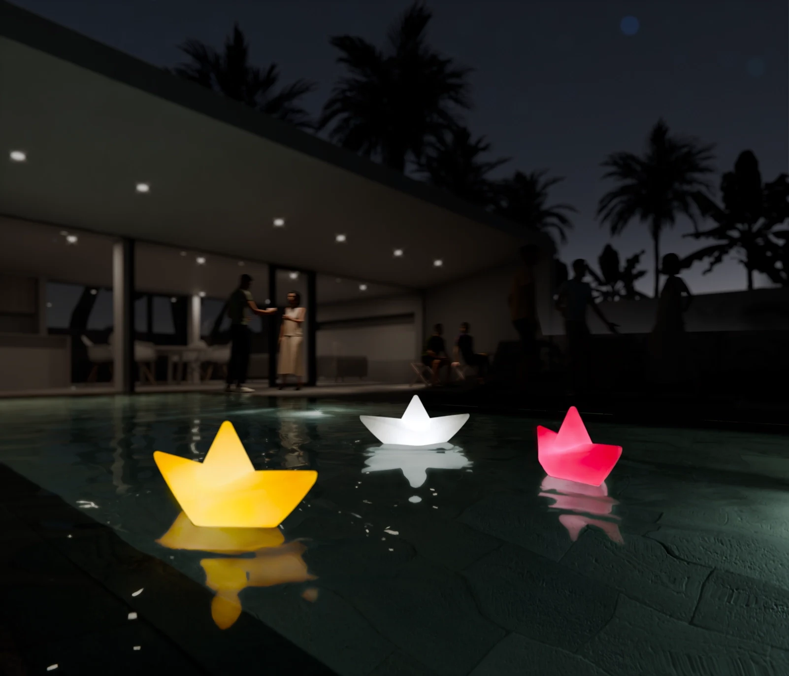 Lampa pływająca do basenu, ogrodu i wnętrz LED akumulatorowa 70cm – Boat Lamp